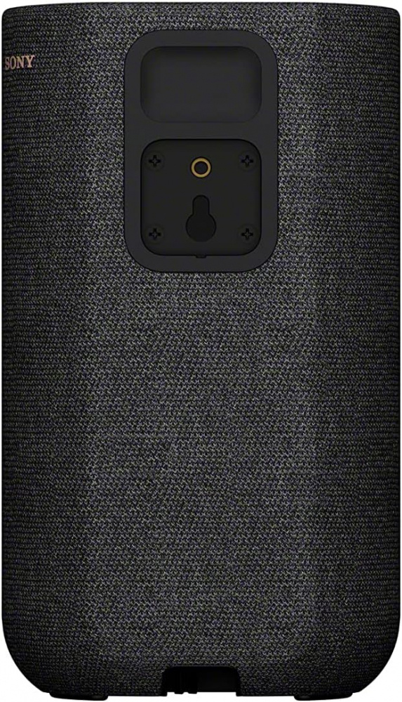 Trådlös surroundhögtalare i svart med textilfinish och inbyggt batteri.