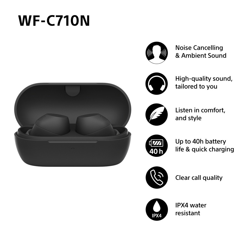 SONY WF-C710N true wireless hörlurar, svart