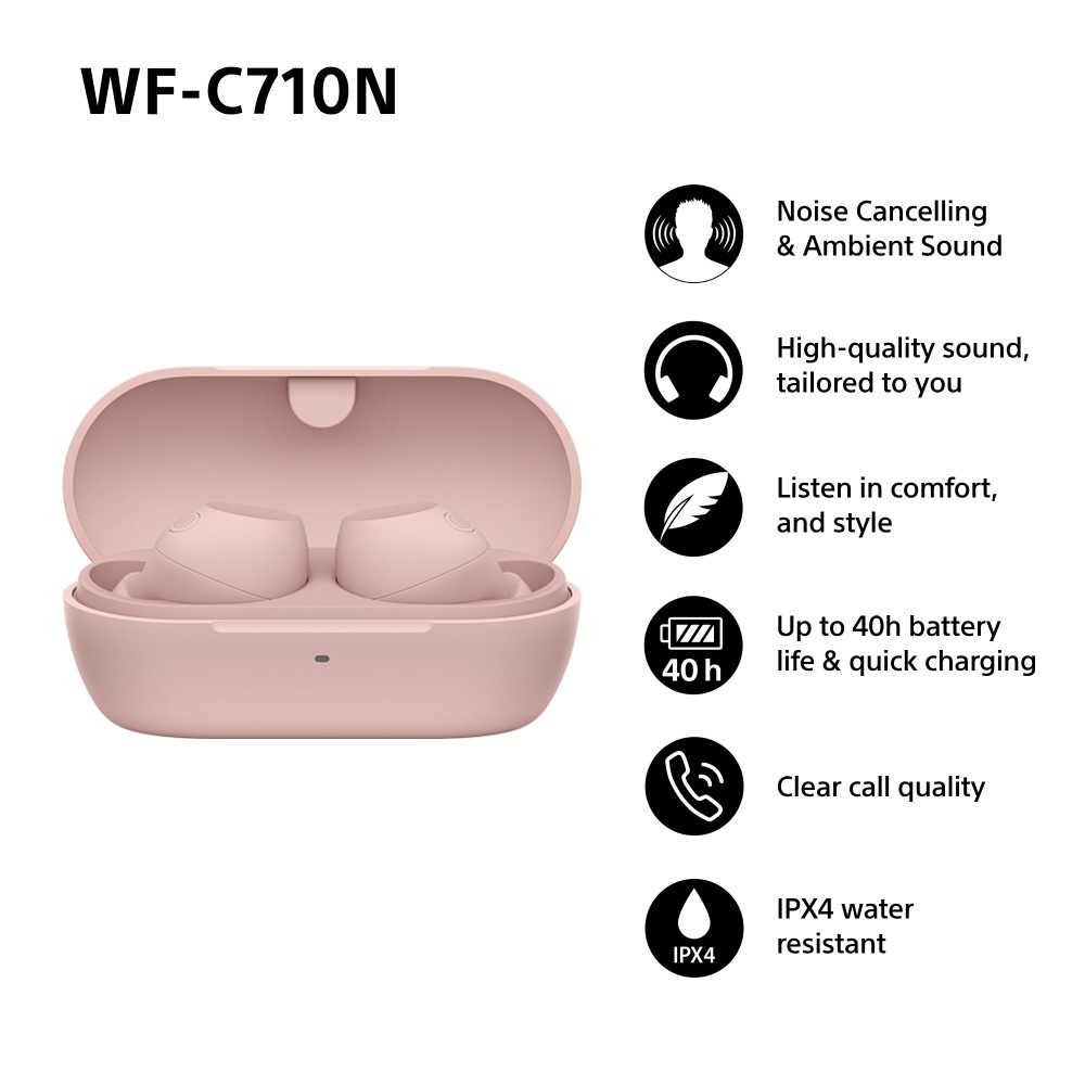 SONY WF-C710N true wireless hörlurar, rosa