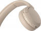 Sony WH-CH520 trådlösa on-ear, beige Trådlösa on-ear hörlurar i beige med kontrollknappar och mikro-USB-port.