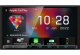 Kenwood DMX8021DABS, bilstereo med DAB+, trådlös CarPlay & Android Auto Ett bilstereo-fordon med skärm, visande tid och musikspelarefunktioner.