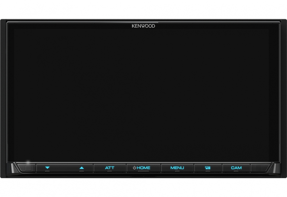 Bilstereo med stor skärm och knappar för enkel navigering och funktionalitet.
