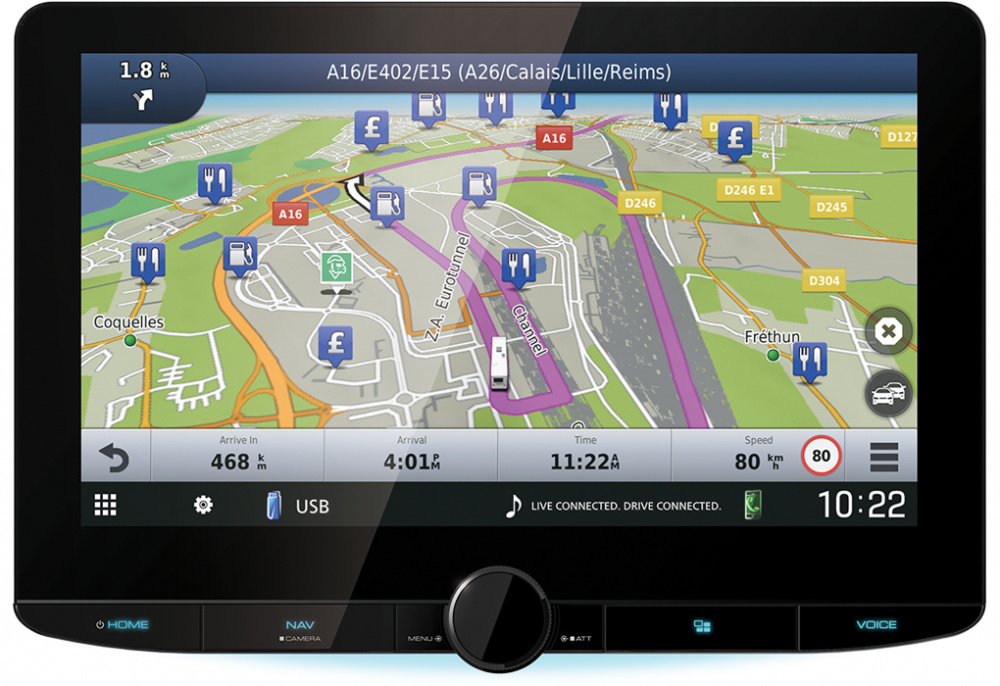 Kenwood DNR-992RVS, bilstereo med navigation, DAB+, Apple CarPlay och mer! returexemplar