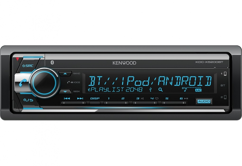 Kenwood KDC-X5200BT, bilstereo med Bluetooth, AUX/USB och 3 par lågnivå