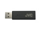 JVC GG-01W, svarta gaminghörlurar En svart USB-dongel med JVC-logotyp.