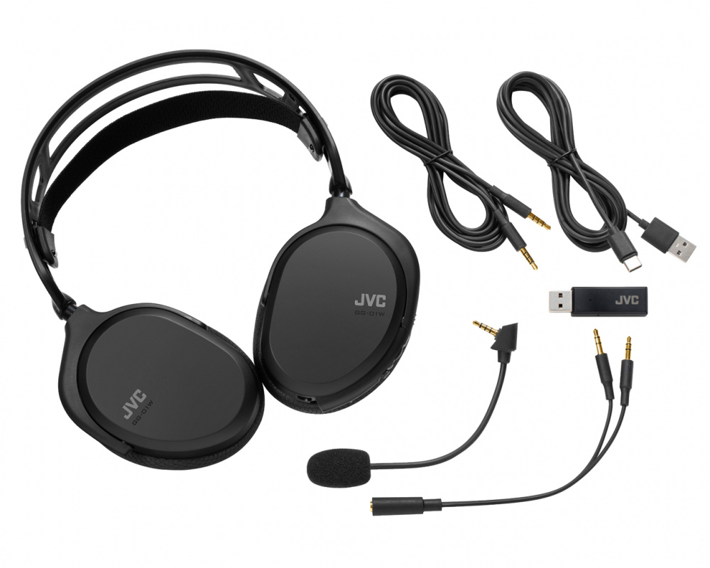 JVC GG-01W, svarta gaminghörlurar