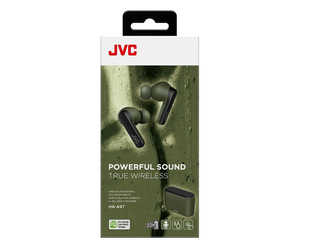 JVC HA-A9T trådlösa in-ear hörlurar, grön