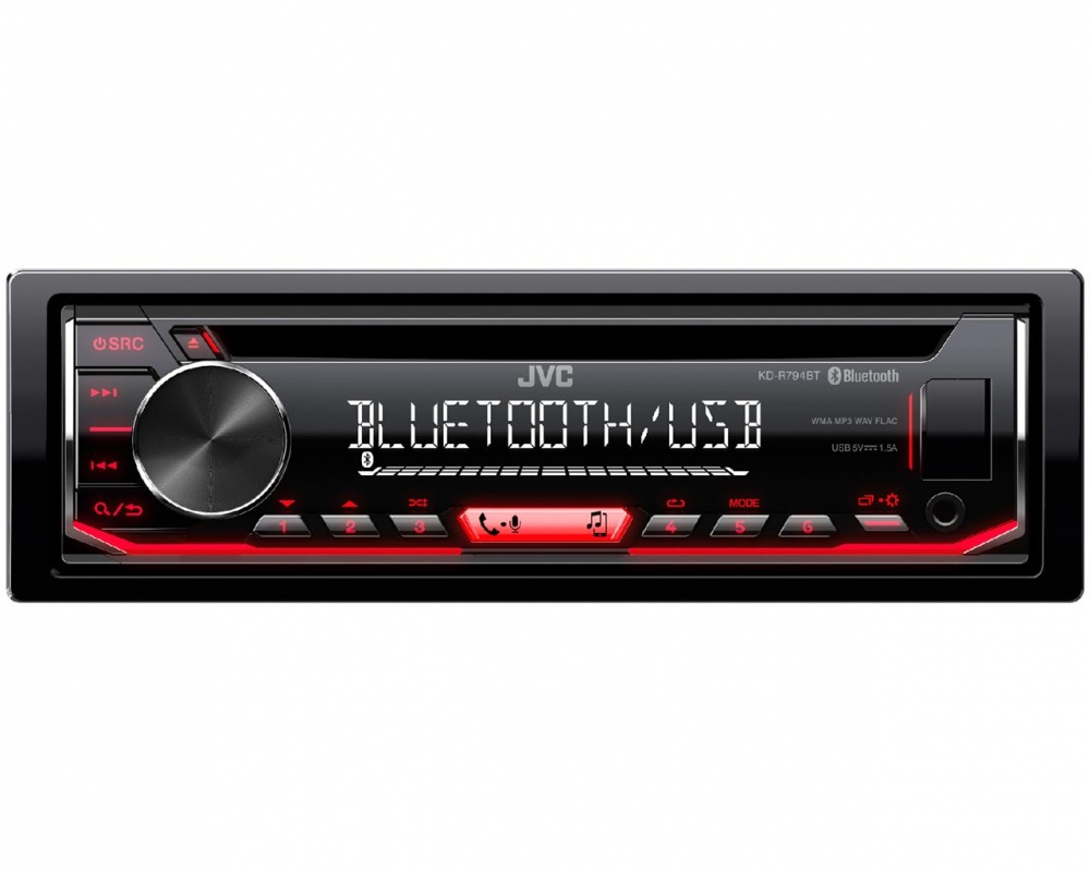 JVC KD-R794BT, bilstereo med Bluetooth, AUX/USB och 1 par lågnivå