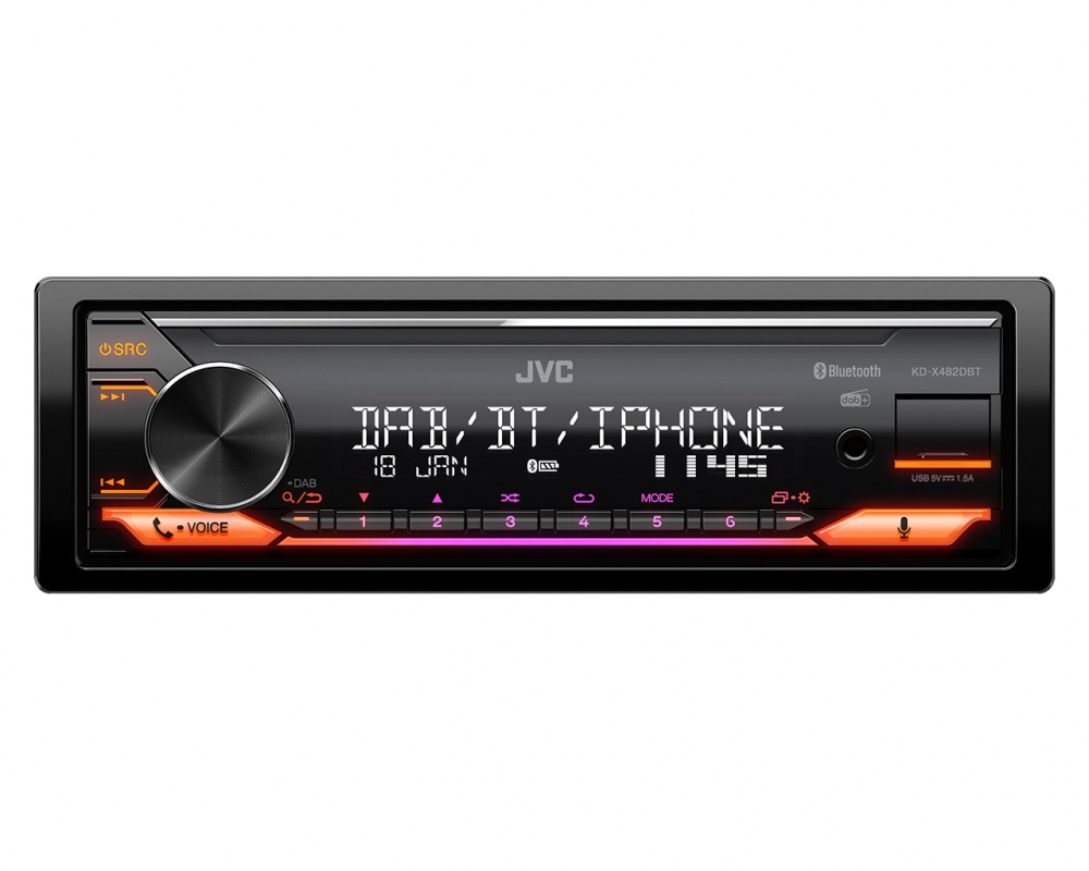 JVC KD-X482DBT bilstereo med Bluetooth, AUX/USB och DAB+, returexemplar