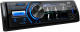 JVC KD-X560BT En bilradio med Bluetooth, USB, AUX och en stor ratt för styrning.