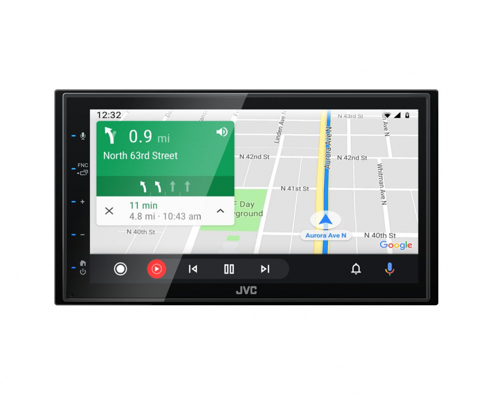 JVC KW-M565DBT, bilstereo med navigering, CarPlay och Android Auto.