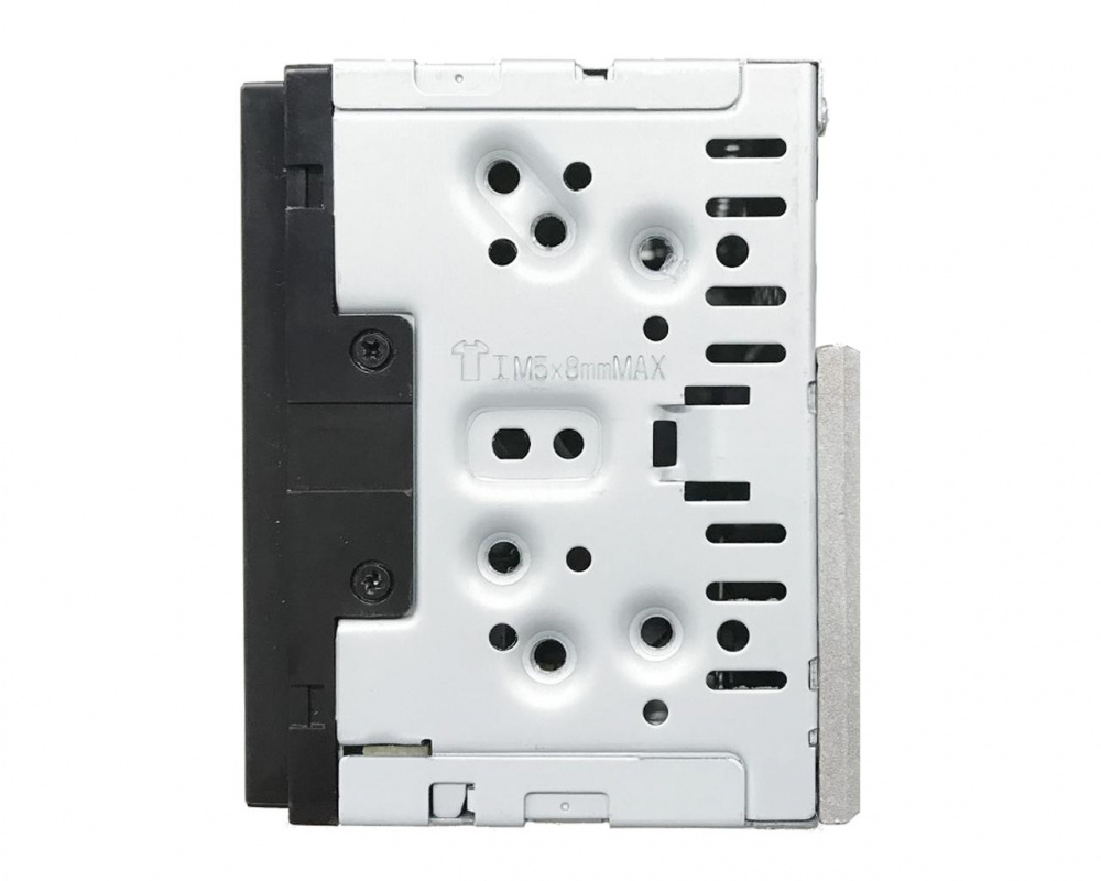 Bilstereo med CarPlay, Android Auto och DAB+, metalliskt chassi.