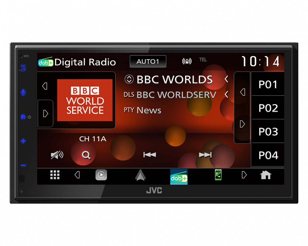 JVC KW-M695DBW, bilstereo med DAB, trådlös Carplay & Android Auto, returexemplar