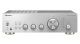 Pioneer A-40AE förstärkare med DAC, silver Silverfärgad förstärkare med knappar för volym, bas, diskant och ingångsval.