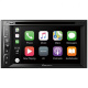 Pioneer AVH-Z2200BT, bilstereo med CarPlay, 6,2” skärm och 3 par lågnivå Bilstereo med 6,2” skärm och CarPlay-funktioner, ikoner för olika appar.