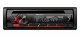 Pioneer DEH-S420BT, bilstereo med Bluetooth, AUX och USB Bilstereo med Bluetooth, USB och AUX, svart design med röda detaljer.