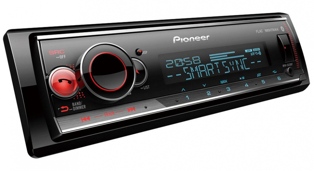Pioneer MVH-S520BT, bilstereo med Bluetooth, USB/AUX och 3 par lågnivå, returexemplar