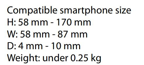 Specifikationer för kompatibla smartphones och vikt för Pioneer SPH-20DAB.