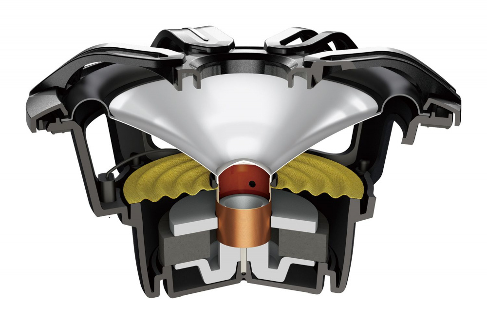 Snittbild av en 10-tums marinbas med detaljerad konstruktion.