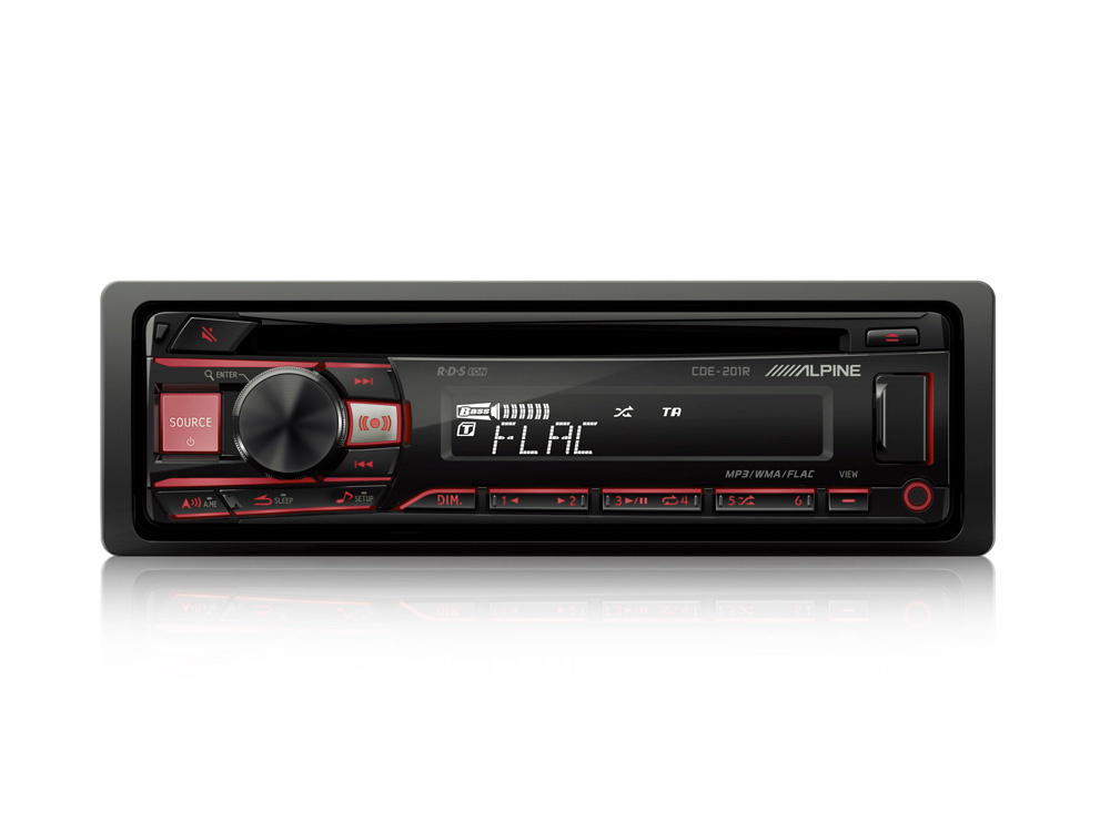 Alpine CDE-201R, bilstereo med CD-spelare