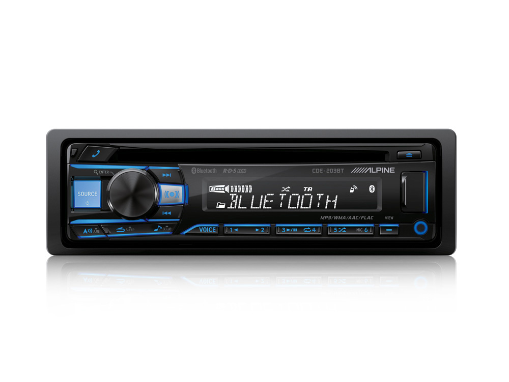 Alpine CDE-203BT, bilstereo med Bluetooth, AUX och CD-spelare