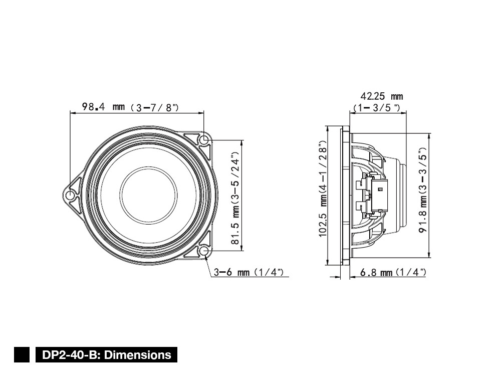 Alpine DP2-40-B, 4 tums koaxialhögtalare till Tesla Model 3