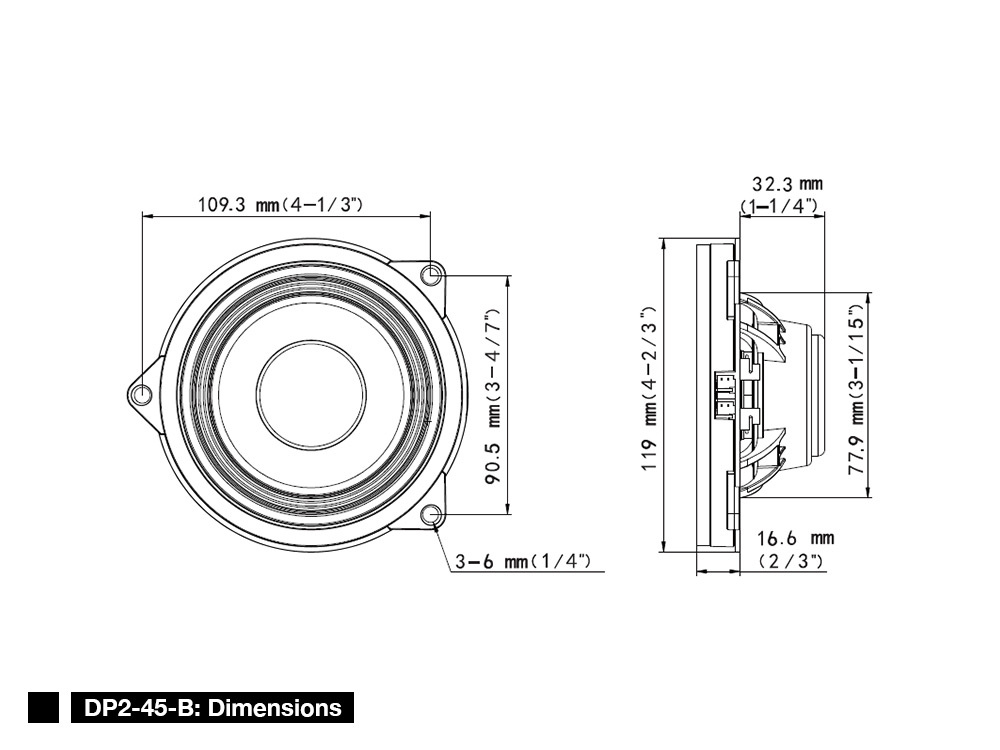 Alpine DP2-45-B, 4 tums koaxialhögtalare till BMW
