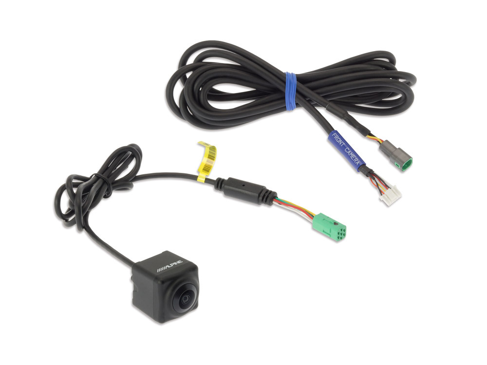 Kamera och kablar för Alpine HCE-C2600FD multi-view framkamera.