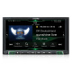 ALPINE ILX-702D, bilstereo med DAB+, Apple CarPlay och Android Auto Bilstereo med skärm som visar Google Maps och olika bilkontroller.