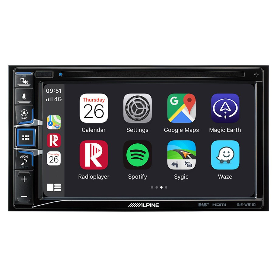 Alpine INE-W611DU, bilstereo med CarPlay, Android Auto och DAB+ till Ducato 2006-2021