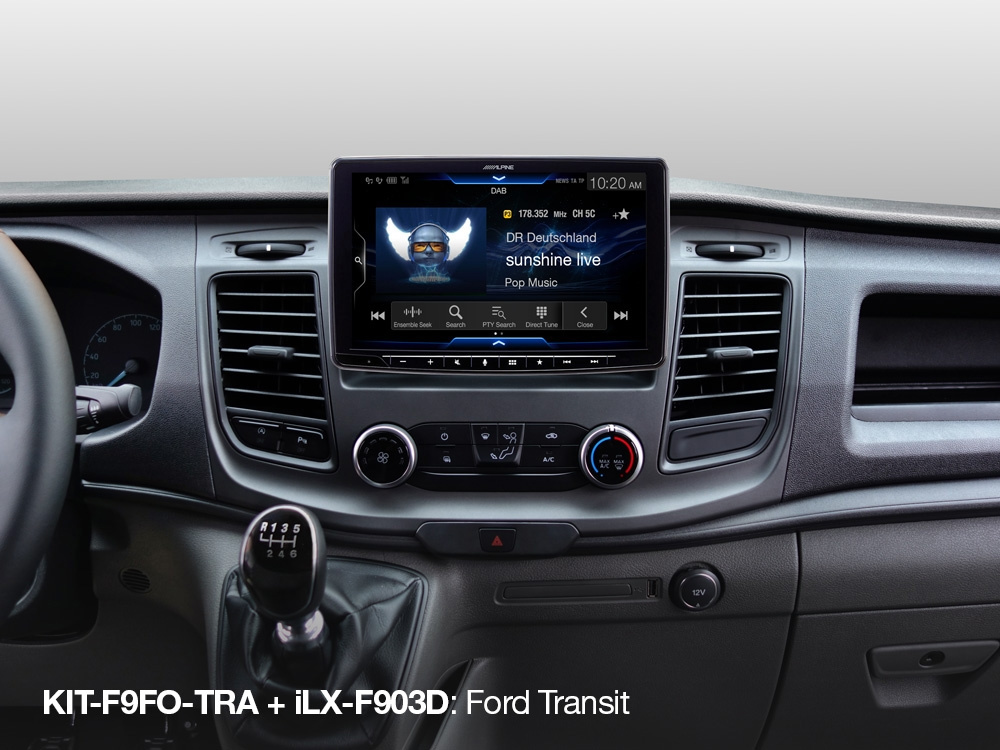Alpine KIT-F9FO-TRA, installationskit för Ford Transit Custom 2018->