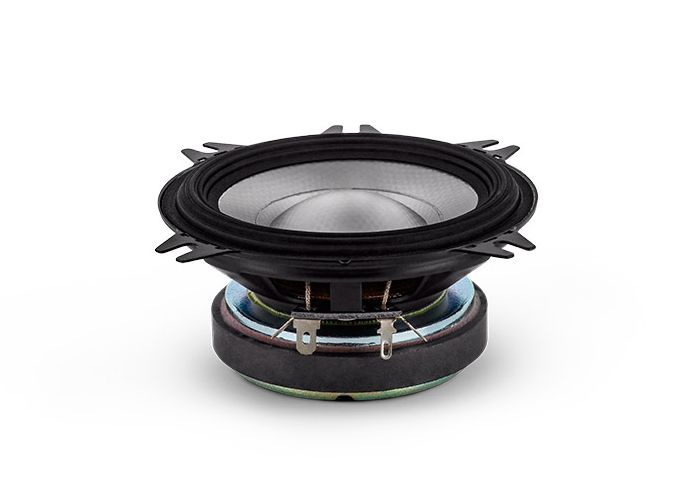 Högtalare med en 4-tums membran och svart ram.