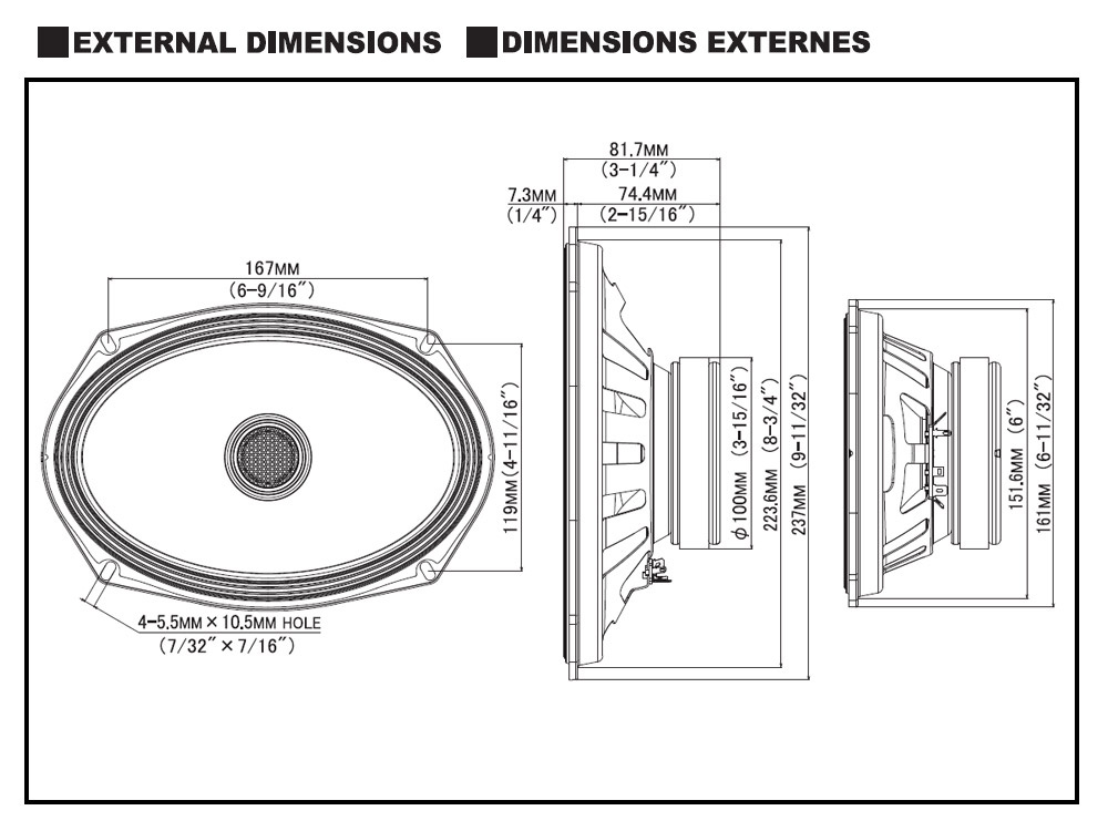 Alpine S2-S69, 6x9tums koaxialhögtalare