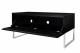 Norstone Khalm, TV/mediabänk pianosvart Mediabänk i pianosvart med öppning och metallben. Enkel och modern design.