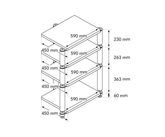 Norstone Copenhagen 2 hyllplan, ek
