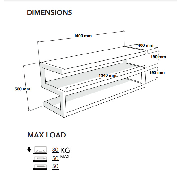 Norstone Esse 140 Mediabänk, Satin Svart