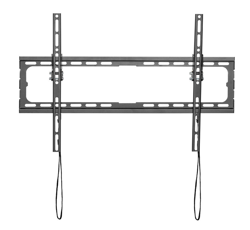 Väggfäste för TV med lutningsfunktion och justerbara fästen.
