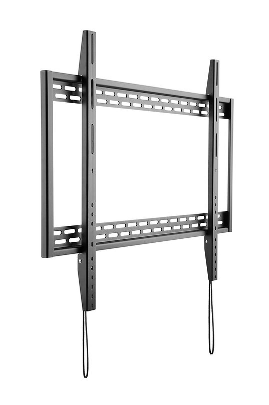 Väggfäste för TV med justerbara fästen och kabelhantering.