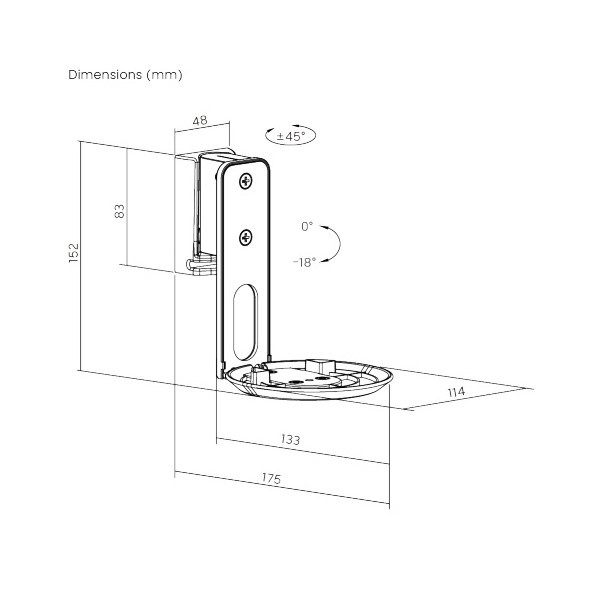 Norstone Sonos Era 100 WM tiltbart väggfäste, vit
