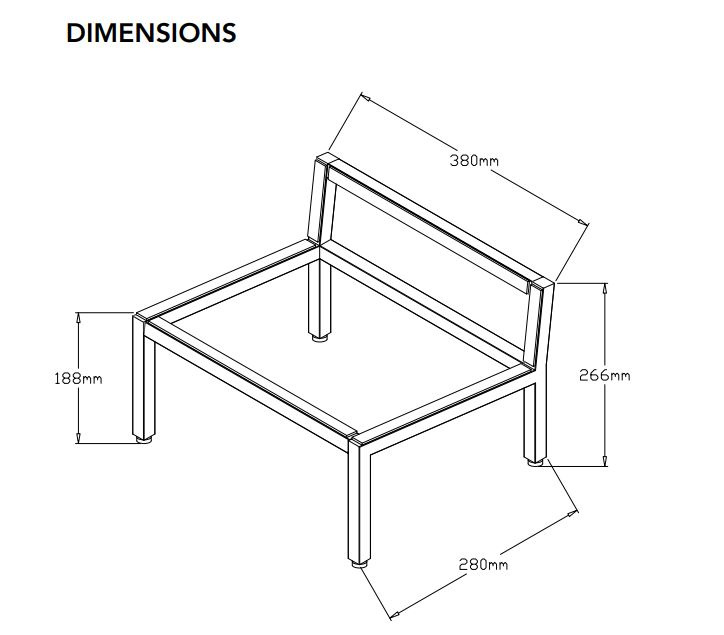 Teknisk ritning med mått för Norstone Vintage stand.