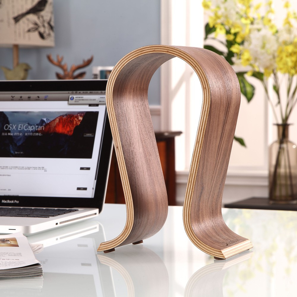 Norstone Wooden Headphone Stand, hörlursställ i valnöt