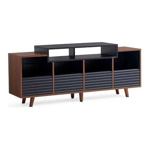NorStone Oslo Vinyl 1600 mediabänk svart/valnöt