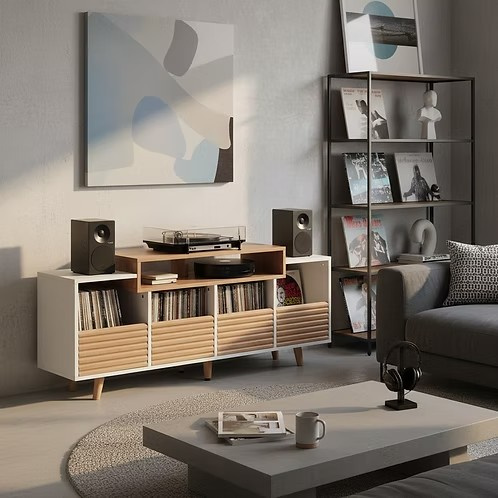 NorStone Oslo Vinyl 1600 mediabänk vit/ek