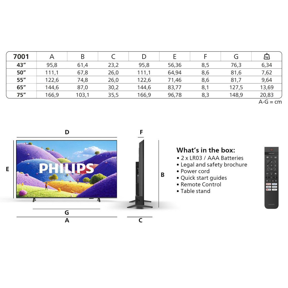 Philips 65PUS7001/12, 65-tums 4K LED-TV med Titan OS