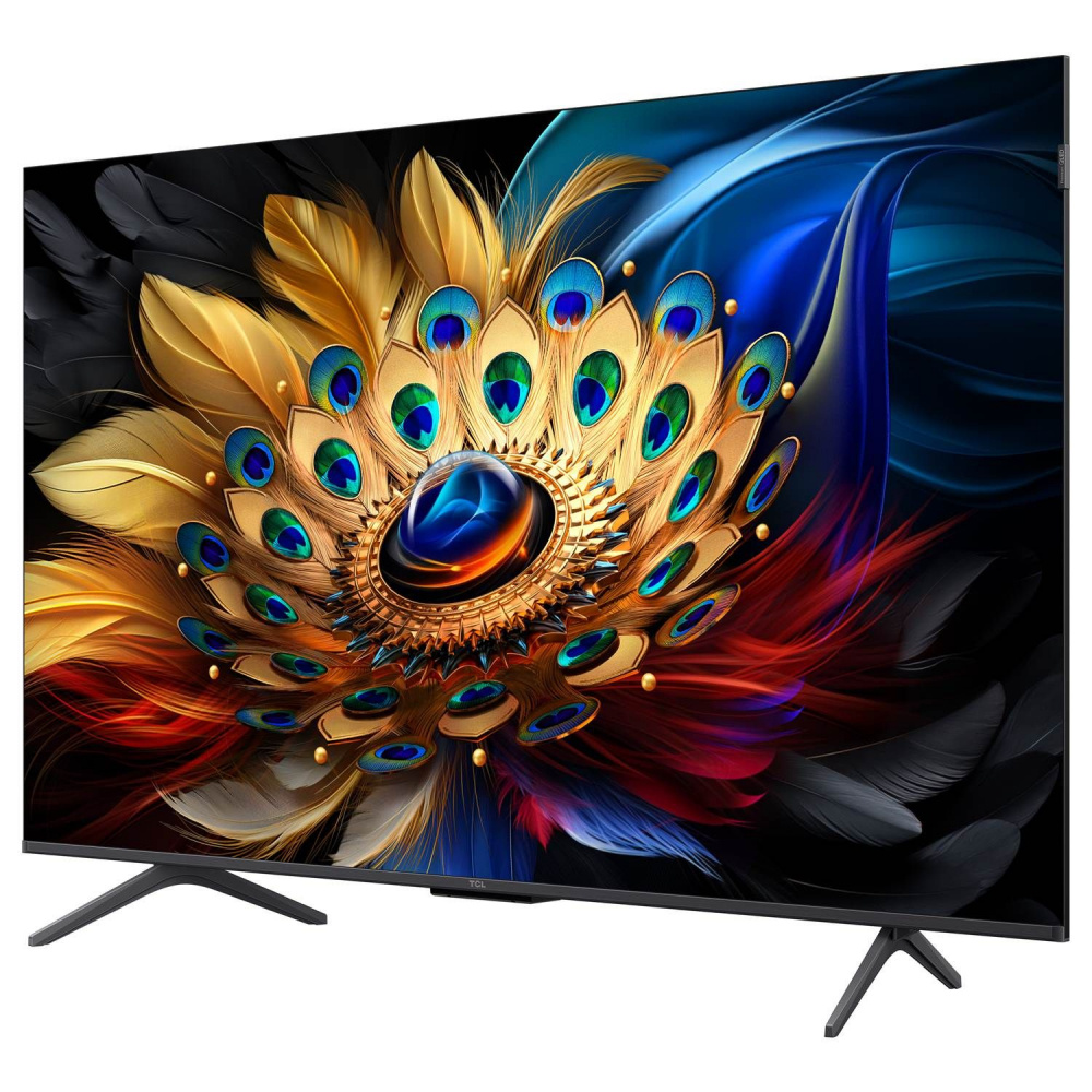 En färgglad, detaljerad skärm av en TCL 50 tum 4K QLED-TV.