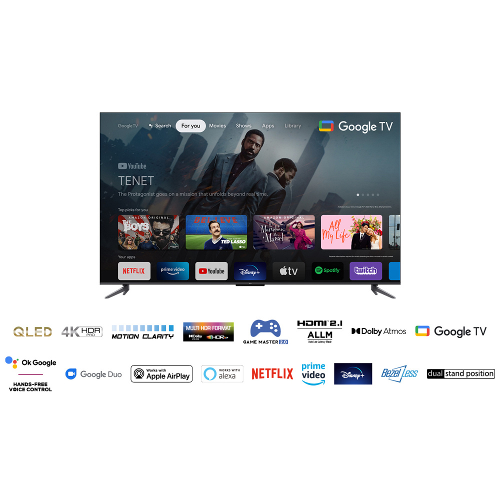 TCL 65C645 65 tum QLED med 4K HDR och Android TV