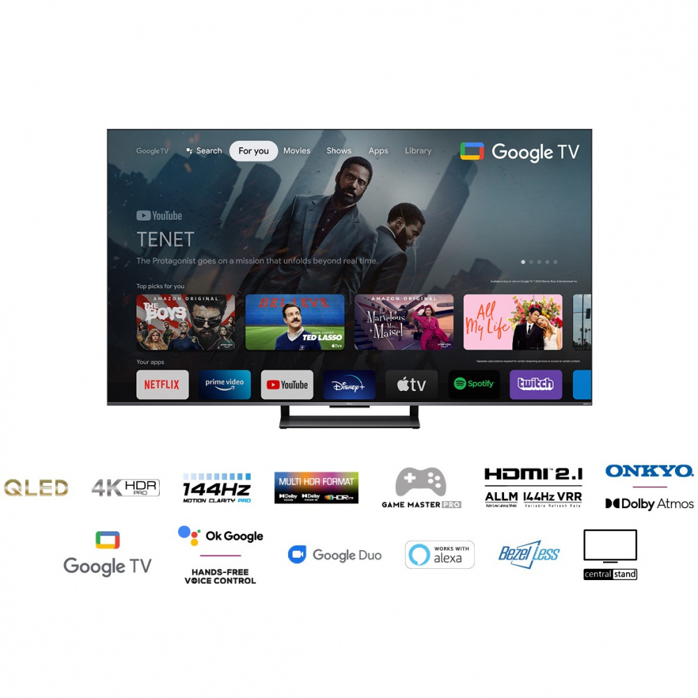 TCL 75 tum QLED med Google TV och 4K HDR - 75C735
