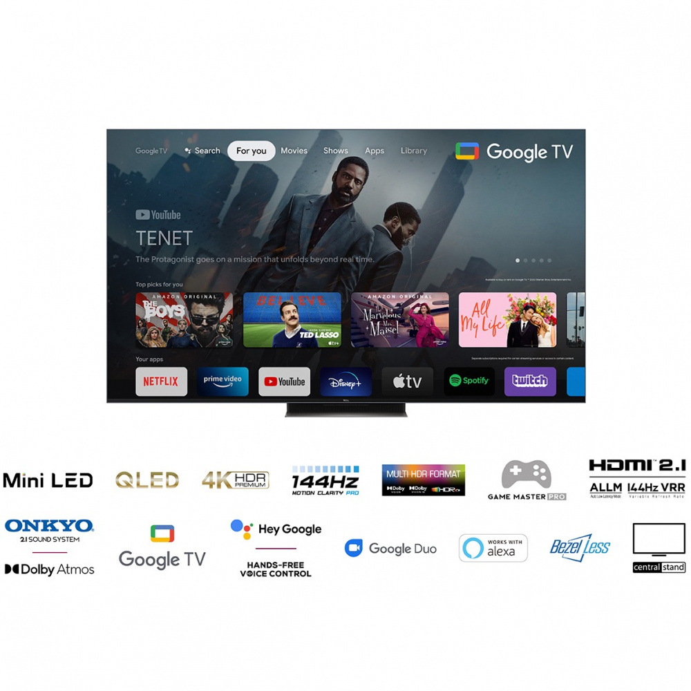 TCL 75 tum Mini LED med Google TV - 75C835