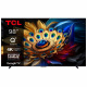 TCL 98C655, 98 tum 4K QLED Pro Google TV En stor TV med färgglad fjäderdesign och specifikationer för 4K QLED Pro.