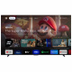 TCL 98C655, 98 tum 4K QLED Pro Google TV En stor TV-skärm med appar som YouTube, Disney+ och Apple TV, samt en Mario-animation.